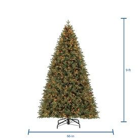 Holiday Living 9-ft Pre-lit Hayden Pine Artificial Christmas Tree with 1450 Constant White Clear Incandescent Lights