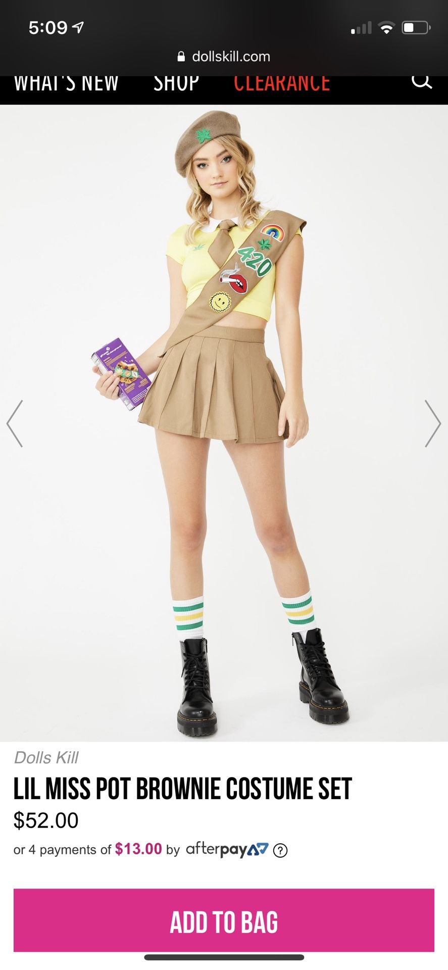 Dollskill lil miss pot brownie costume set size xs