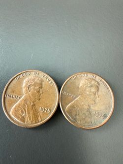 2 of the 1975 Lincoln pennies