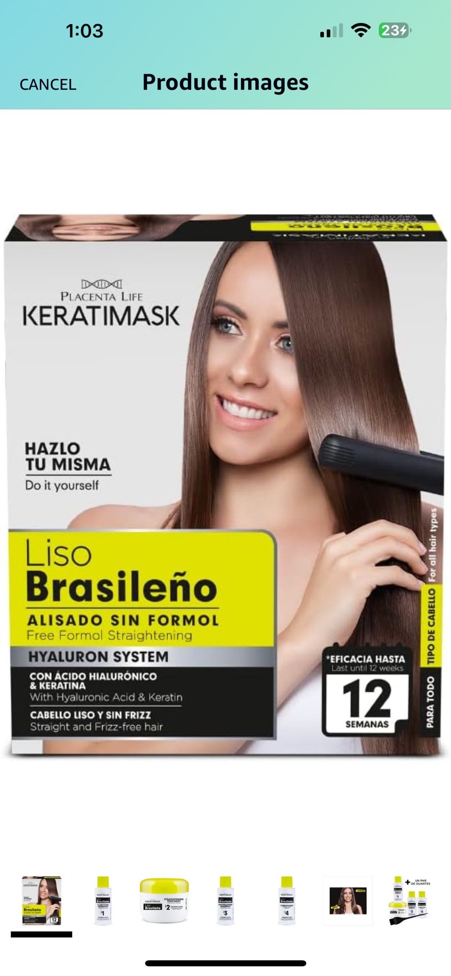 KERATIMASK HAIR BAZILIAN STRAIGHTENING TREATMENT KIT 