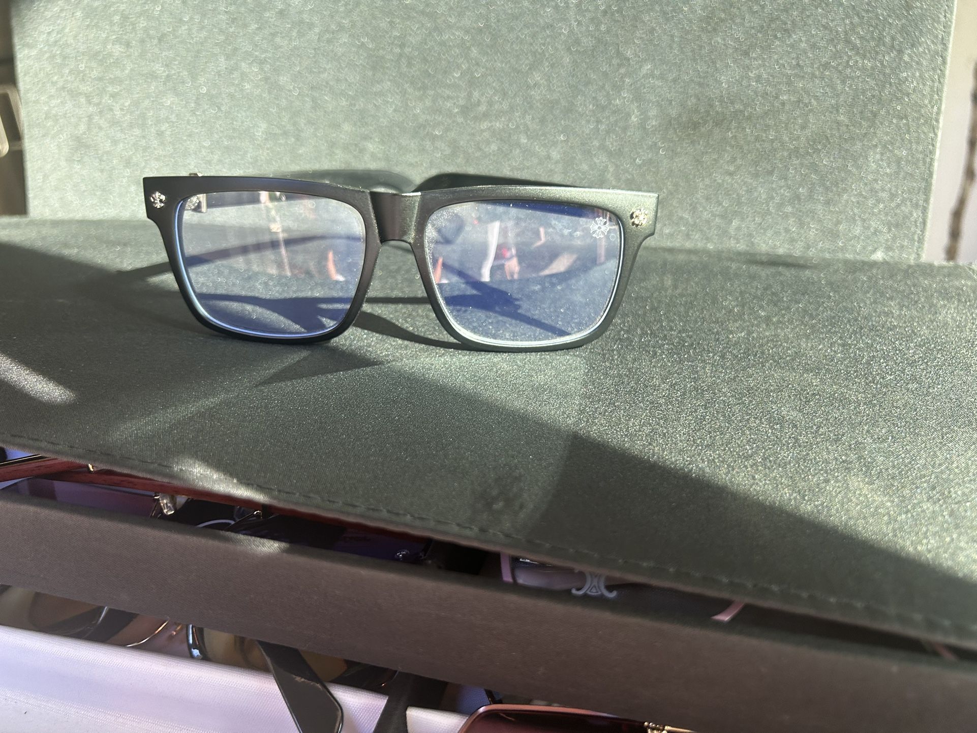 Matte Black And Silver Sunglasses