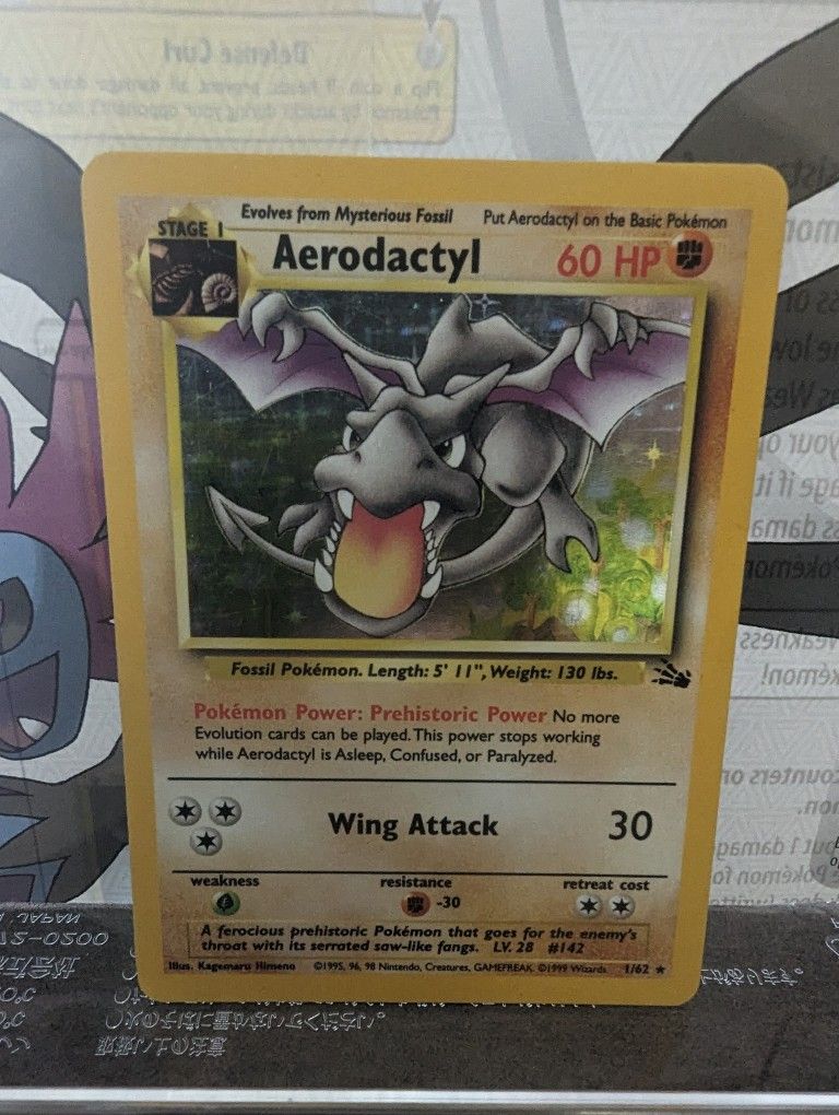 Vintage Aerodactyl Holographic Pokemon Card 