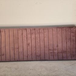 Rose Velvet Wall-Mounted Queen Headboard