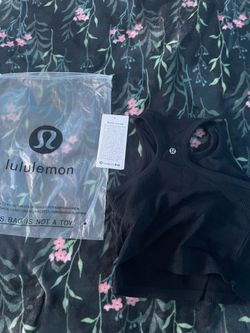 Lululemon Black Ribbed Crop Tank Top NWT