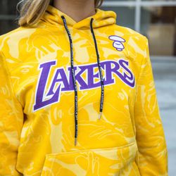 Bape Lakers Hoodie Size Large