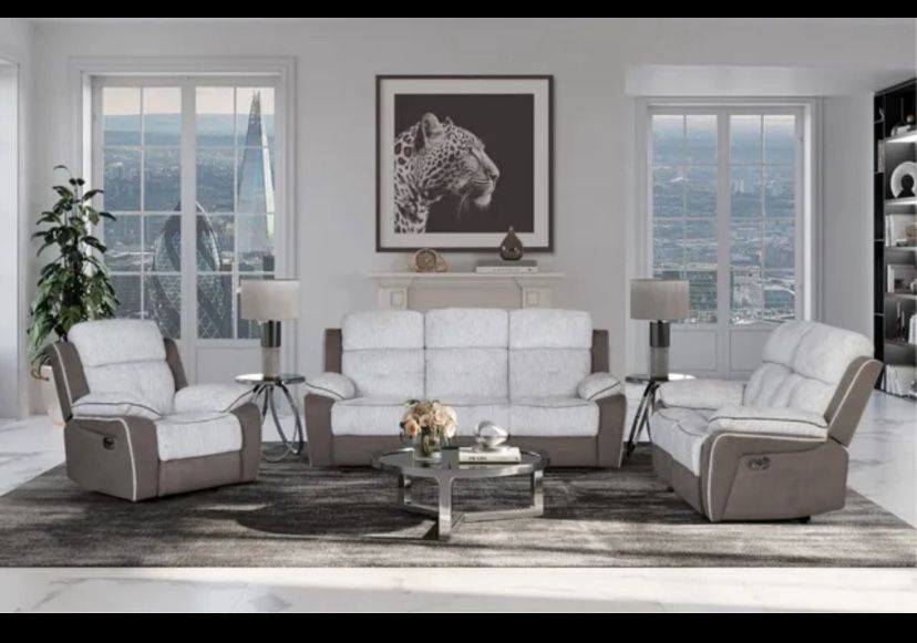 Reclining Sofa and Loveseat Couch Set 