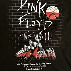 Pink Floyd The Wall Reprint Concert T-Shirt Los Angeles February 1980 Size 2XL