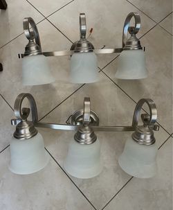 3-Light Brushed Nickel Vanity Bar Light – Set of 2