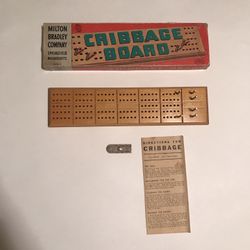 Vintage Milton Bradley Cribbage Board Game 4626A Instructions & Original Box