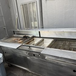 Food Cart FLAT  Top With Fryer Compartment