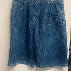 Men’s South Pole Denim Baggy Jean Hip-Hop Skate Shorts Size 40cas