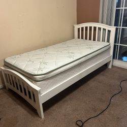 White Twin Bed With Mattress