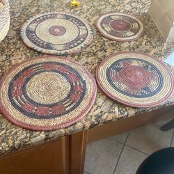 Handwoven Vintage Flat plate Basket