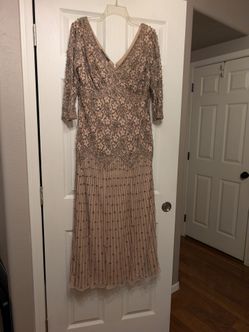 Sz 12 BEADED DRESS MOTHER OF THE BRIDE FORMAL Wedding Special Occasion