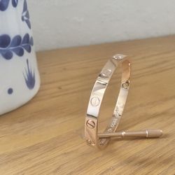 18K Rose Gold Plated Love Bangle 