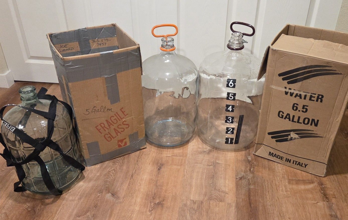 Glass Carboys w Handles