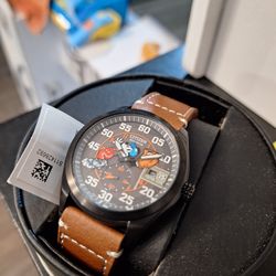 Citizen Men's Watch Disney Mickey Baseball Eco-Drive Leather Strap BV1089-05W