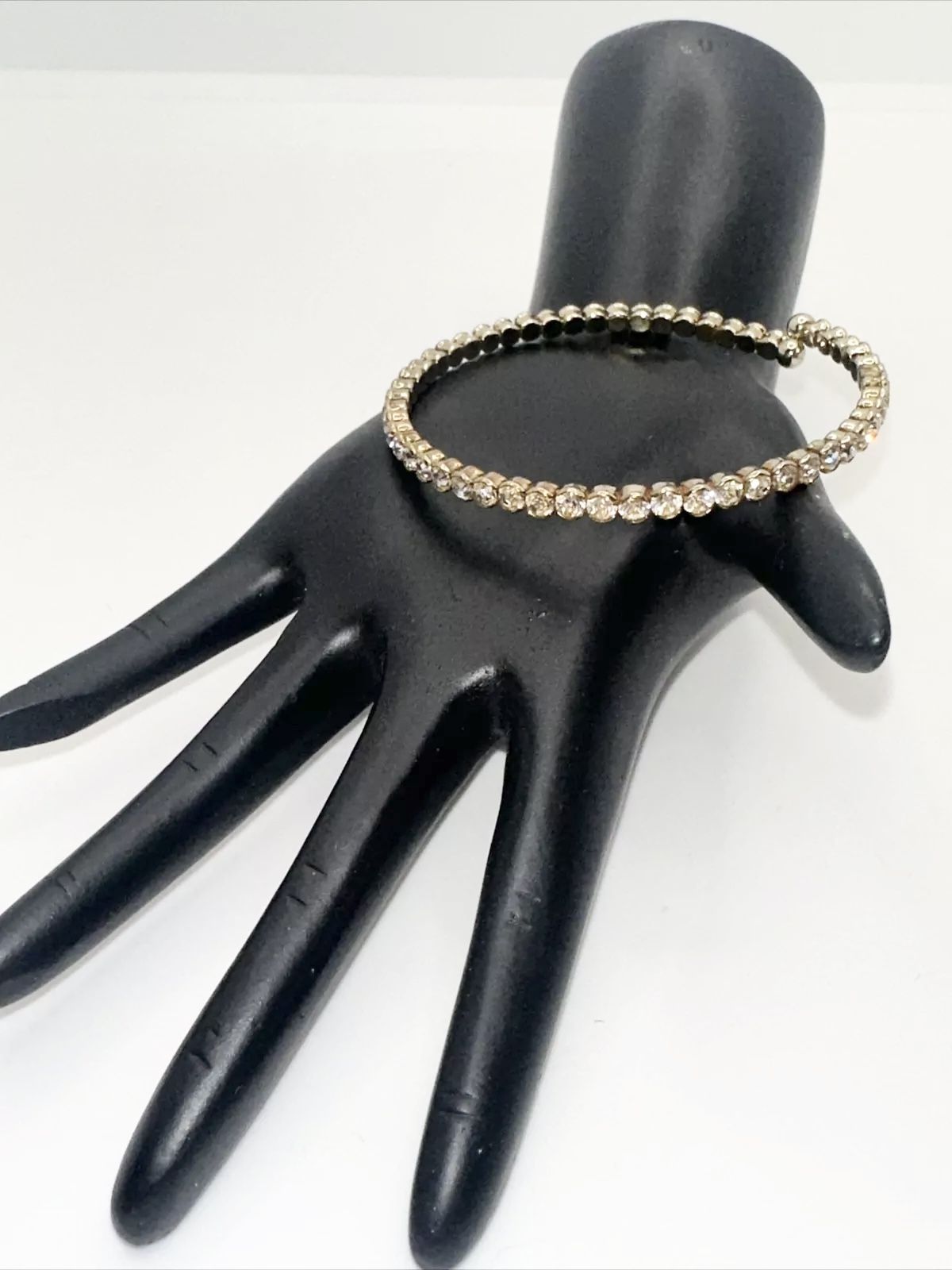 14kt Yellow Gold Filled Vintage Flexible Eternity 4.32 Ct. TCW 7 Inch Bangle Bracelet