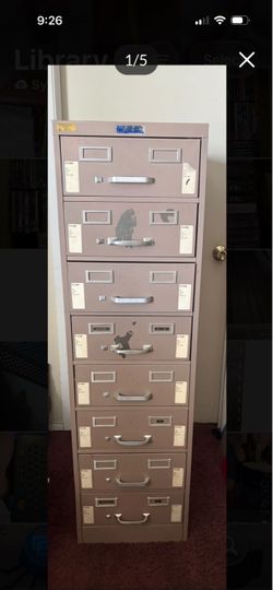 Industrial metal index card file tool craft supply cabinet