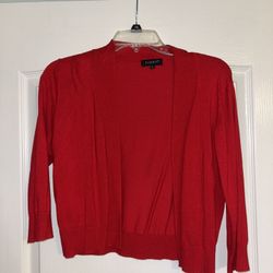 Women’s Red Sweater Shrug Jacket Size Large
