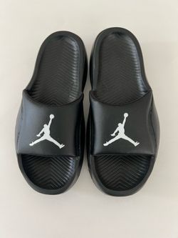 Jordan Franchise Mens Slides, Size: 8  (HF3263-001, Black/White)