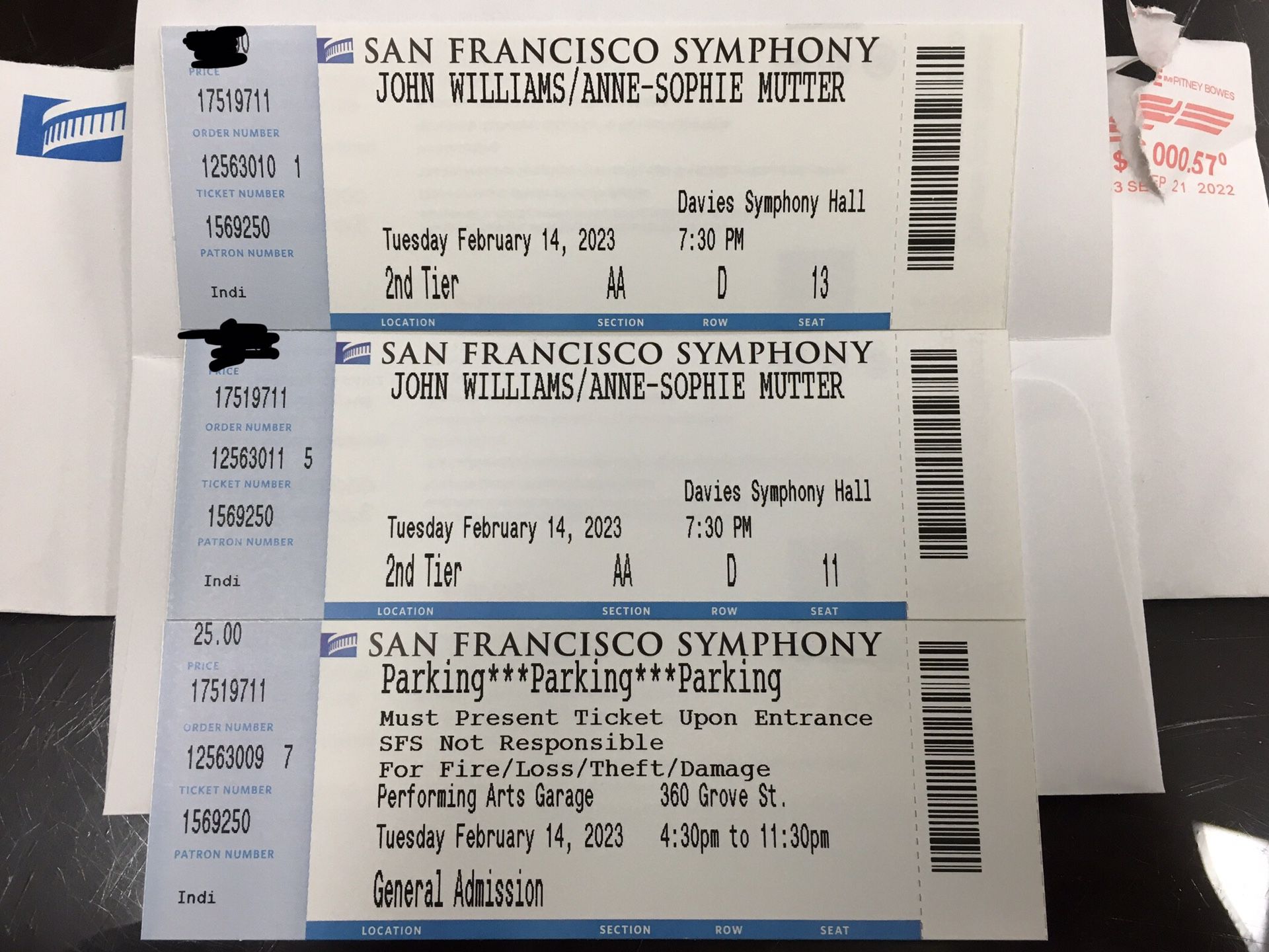2 John Williams Tickets SF Symphony 2/14