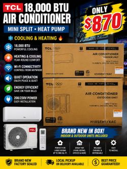 TCL BRAND NEW AIR CONDITIONER BTU 18,000 SMART