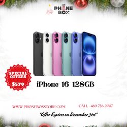 iPhone 16 128GB Unlocked On 🎄Christmas For Sale $579🥳😱