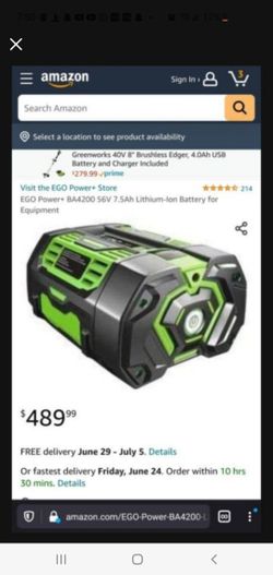 Brand New EGO 7.5 Battery