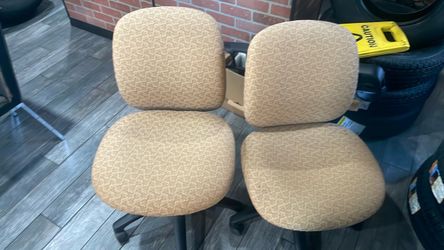Tan Fabric Office Chairs – Set of 2 used