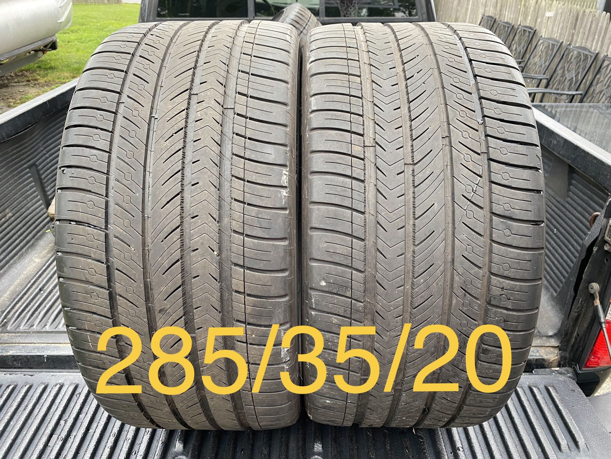 2) 285/35/20 Michelin Pilot Sport All Season 4 Tires Great Condition! DOT 2122 $395 for Both I carry other sizes