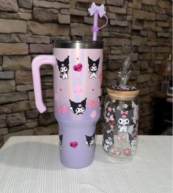 Kuku stainless steel and glass cup