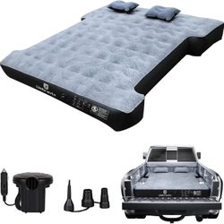 Truck Bed Air Mattress for 6-6.5ft Midsize Short Truck Beds, Inflatable Pickup Bed Mattress with Pump for Mid Size Truck, Pick Up Bed Air Mattress for