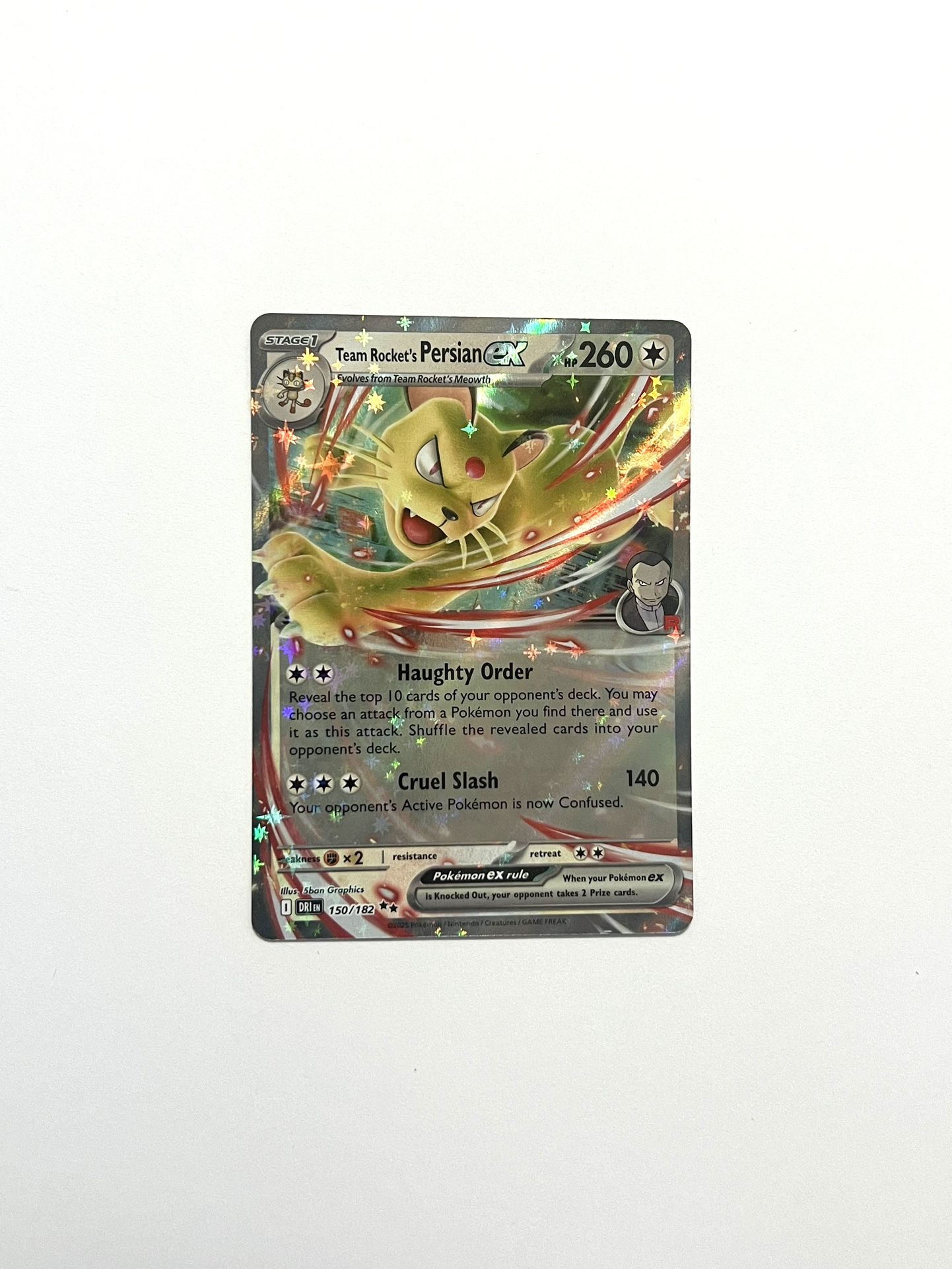 Team Rocket's Persian ex 150/182 Sv10: Destined Rivals Holo M NM Pokémon Card