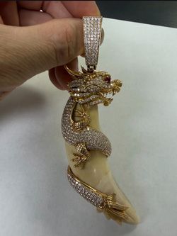 18K Dragon diamond and ruby pendant