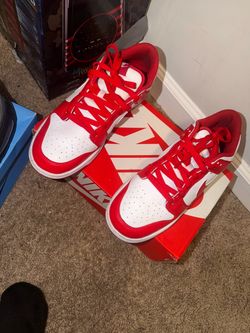 Red Dunks 1s low top