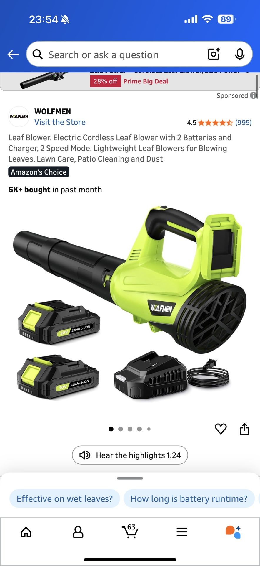 Leaf Blower Cordless