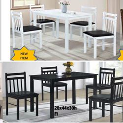 $150 Dinning Set Black White Walnut Color