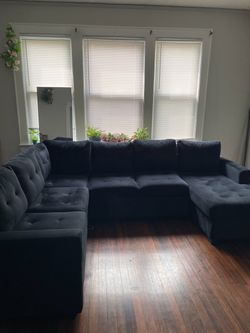 U shape sleeper sectional with double storage