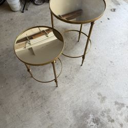 Alcazar Accent Tables In antique Gold And Mirror 
