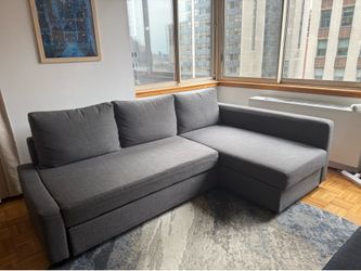 Grey L Shaped Couch -  Queen Sized Pull Out