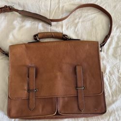 Vintage Hi design Messenger Bag Brown Leather 