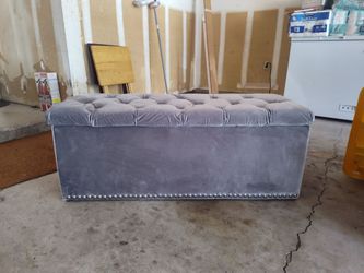 Plush storage ottoman