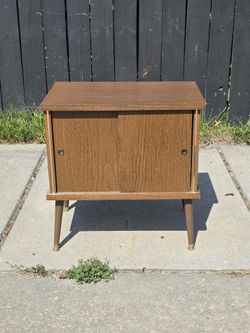 Vintage Midcentury Sliding Door Cabinet