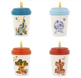 NEW! Starbucks Walt Disney World Tumbler Ornaments Set Magic Kingdom Epcot WDW