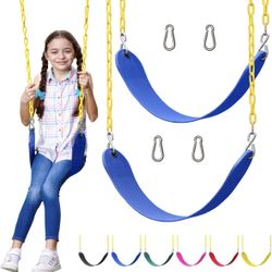 Jungle Gym Kingdom Swings for Outdoor Swing Set - Pack of 2 Swing Seat Replacement Kits with Heavy Duty Chains - Backyard Swingset Playground Accessor