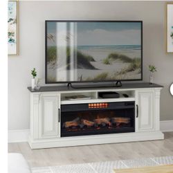 Tresanti Eloise Console with ClassicFlame CoolGlow 2-in-1 Electric Fireplace and Fan
