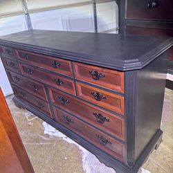 Really nice refinished 10 drawer dresser 