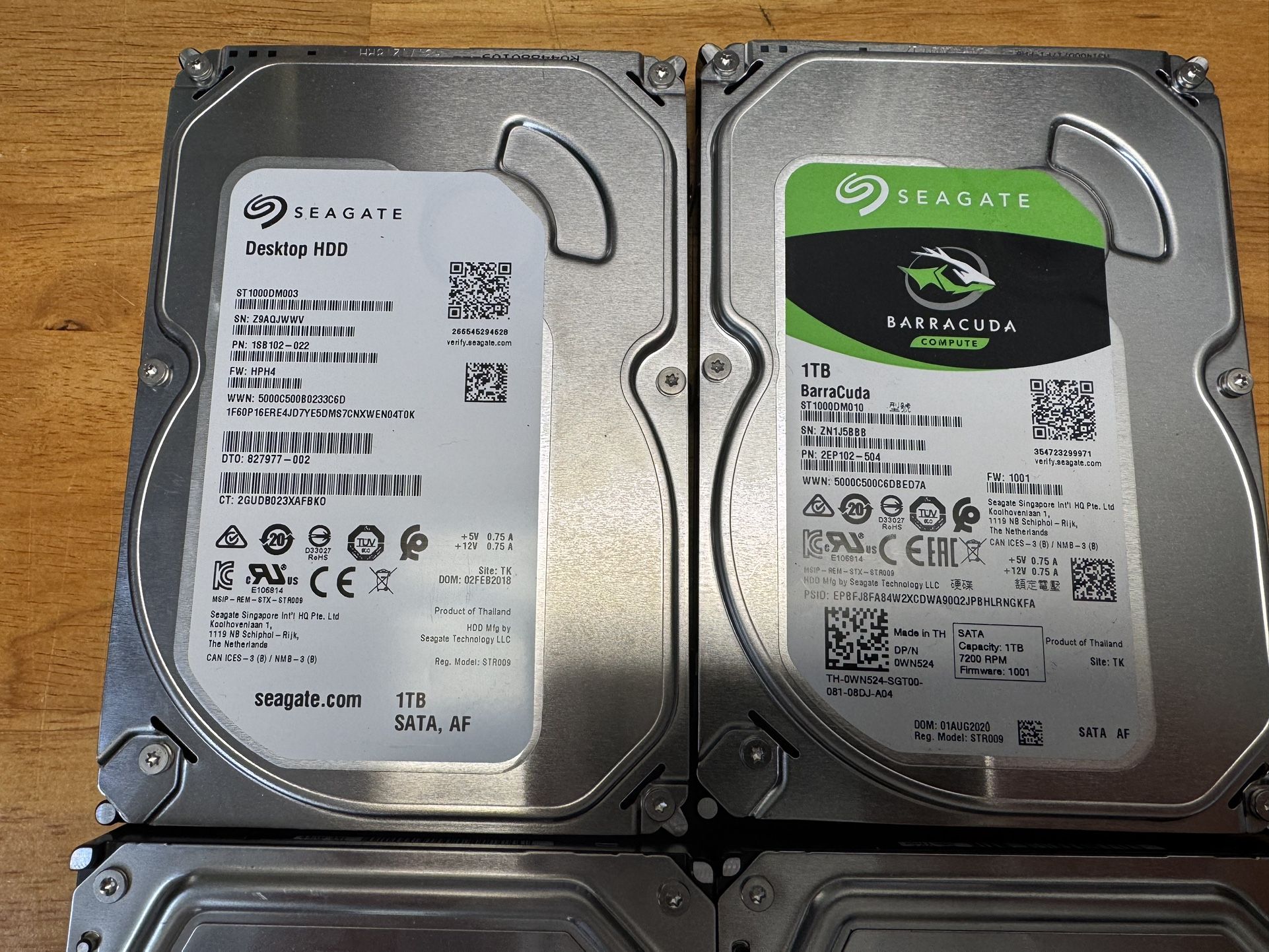 2tb And 1tb Desktop Hard Drives $20 