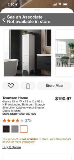 Teamson Home Slim Linen Cabinet White